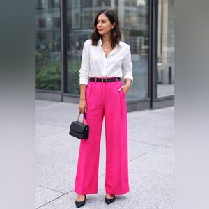 Zara Vibrant Pink Wide-Leg Pants